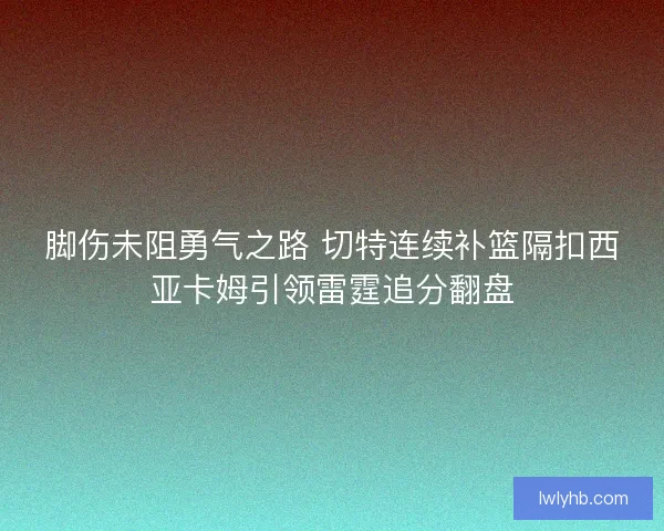 脚伤未阻勇气之路 切特连续补篮隔扣西亚卡姆引领雷霆追分翻盘